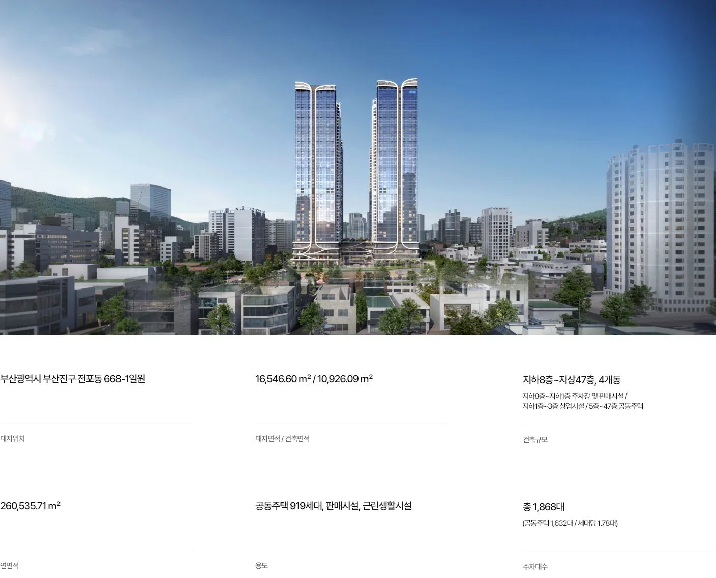 서면 써밋 더뉴 사업개요 메인 이미지